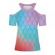 thumbnail image 3 of Tops con estampado de hombros descubiertos de manga corta con cuello en V para mujer Pompotops hkajfhjk466924, 3 of 4
