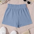 thumbnail image 4 of Byoo Tween Girl's Frayed Ripped Denim Shorts Casual Shorts Street Bottoms,Blue, 4 of 5