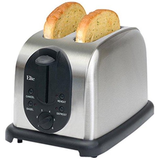 elite platinum ect200x maximatic 2slice toaster, brushed stainless