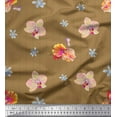 thumbnail image 1 of Soimoi Silk Fabric Stripe,Wildflower & Orchids Floral Printed Fabric 1 Yard 42 Inch Wide, 1 of 1