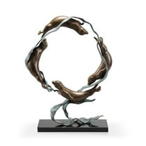 SPI Home Sea Otter Spectacle Table Statue 19.0" x 14.5" x 5.0" 13.5 lbs. Brass