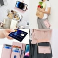 thumbnail image 7 of Zipper Wallet Case for Samsung Galaxy A04E, Crossbody Lanyard Shoulder Strap & Wrist Hand Strap Handbag Cover, Premium Leather Card Slots Holder Kickstand Magnetic Flip Folio Case,Pink, 7 of 7