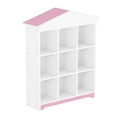thumbnail image 3 of 3-layer House-shaped Storage Unit, 9 Compartments In , White + Pink, And Practical For Home Rack With Compartments, 3-layer, Handy, 3 of 6