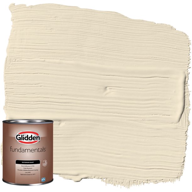 Glidden Fundamentals Exterior Paint Heavy Cream, Flat, 1 Quart