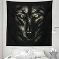 thumbnail image 1 of Animal Tapestry, Vicious Wolf with Eyes Predator Close Up Face Werewolf Scary Illustration, Fabric Wall Hanging Decor for Bedroom Living Room Dorm, 5 Sizes, Black Pearl Dark Grey, by Ambesonne, 1 of 1