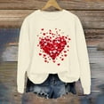 thumbnail image 4 of Sweaters For Women Valentine's Day Oversized Love Heart Tee Shirt Long Sleeve Pullover Tops Heart Graphic Print For Anniversary Dating And School L Womens Sweaters, 4 of 5