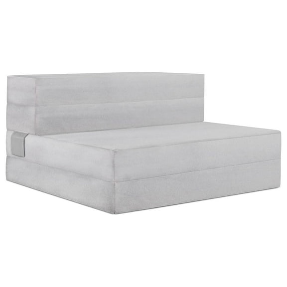 4.5" Trifold Sofa Mattress, Twin XL Foldable Couch, Portable CertiPUR-US Foam, Washable Panne Cover - Guest Bed for Living Room, Dorm