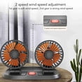 thumbnail image 3 of Ventilador de Enfriamiento del Automóvil, Ventilador Eléctrico de Doble Cabeza, Rotacia de 360 ​​Grados, Viento de 3 Velocidadas, Ventilador de Aire del Tabero, Bajo, 3 of 7