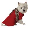 Blanket Coat with Leopard Scarf, Ruby Red