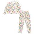 thumbnail image 2 of Tutolipy Cat Print Womens Pajama Sets Button Down Sleepwear Soft 2 Piece Pjs Set Long Sleeve Shirt and Pajama Pants Lounge Sets, L, 2 of 6