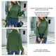thumbnail image 5 of Suéter de cuello alto de punto para mujer, Jersey informal holgado con cordones de manga larga y farol a la moda para otoño e invierno, verde XL, 5 of 6