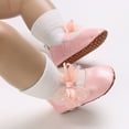 thumbnail image 5 of Baby Girls Mary Jane Sequins Crown Flats PU Leather Wedding Party Princess Ballet Shoe Infant Rubber Soft Sole Prewalker Toddler First Crib Light Shoes (6-12 Months, Pink), 5 of 5
