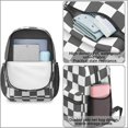 thumbnail image 4 of Gray and White Checkered Pattern 17" School Backpacks for Teens,Waterproof Oxford Fabric,S-Shape Padded Straps for School,Travel,Hiking,Camping, 4 of 6