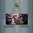 thumbnail image 2 of Spooky Halloween Night Witch Corgi Glowing Pumpkins Landscape Wood Sign Welsh Corgi Dog Lover Gifts Idea Hanging Wall Home Decor - 12015, 2 of 5