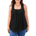 thumbnail image 1 of Beautyin Plus Size Tank Tops for Women Removable Bras Pleated Tops Square Neck Split Side Camisole, 1 of 7