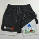 thumbnail image 1 of Pantalones cortos deportivos para hombre, Shorts de Anime Hunter X Hunter 2 en 1 de doble capa, secado rápido, transpirables, para correr, Fitness y gimnasio, 1 of 1