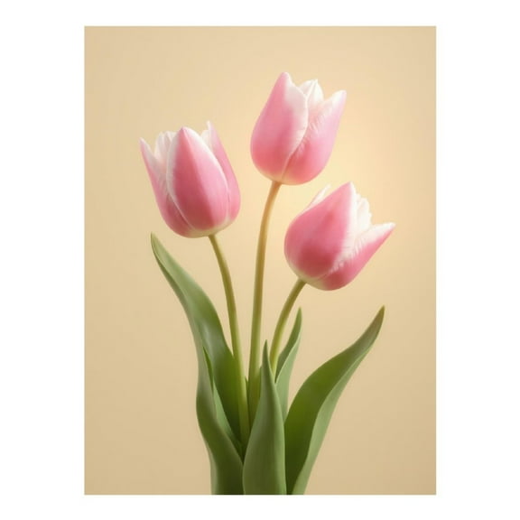 Diamond Art Kits for Adults, Pink Tulips Against Soft Background 5D Diamond Painting Kits for Adults Beginners, DIY Full Drill Diamond Painting, Gem Art and Crafts 12x16