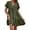 Army Green, variant on Stamzod Womens Summer Dress Casual V-Neck Short Sleeve Mini Shift Dress