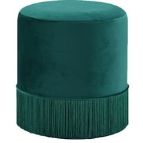 Meridian Furniture Teddy Contemporary Velvet Ottoman/Stool in Green