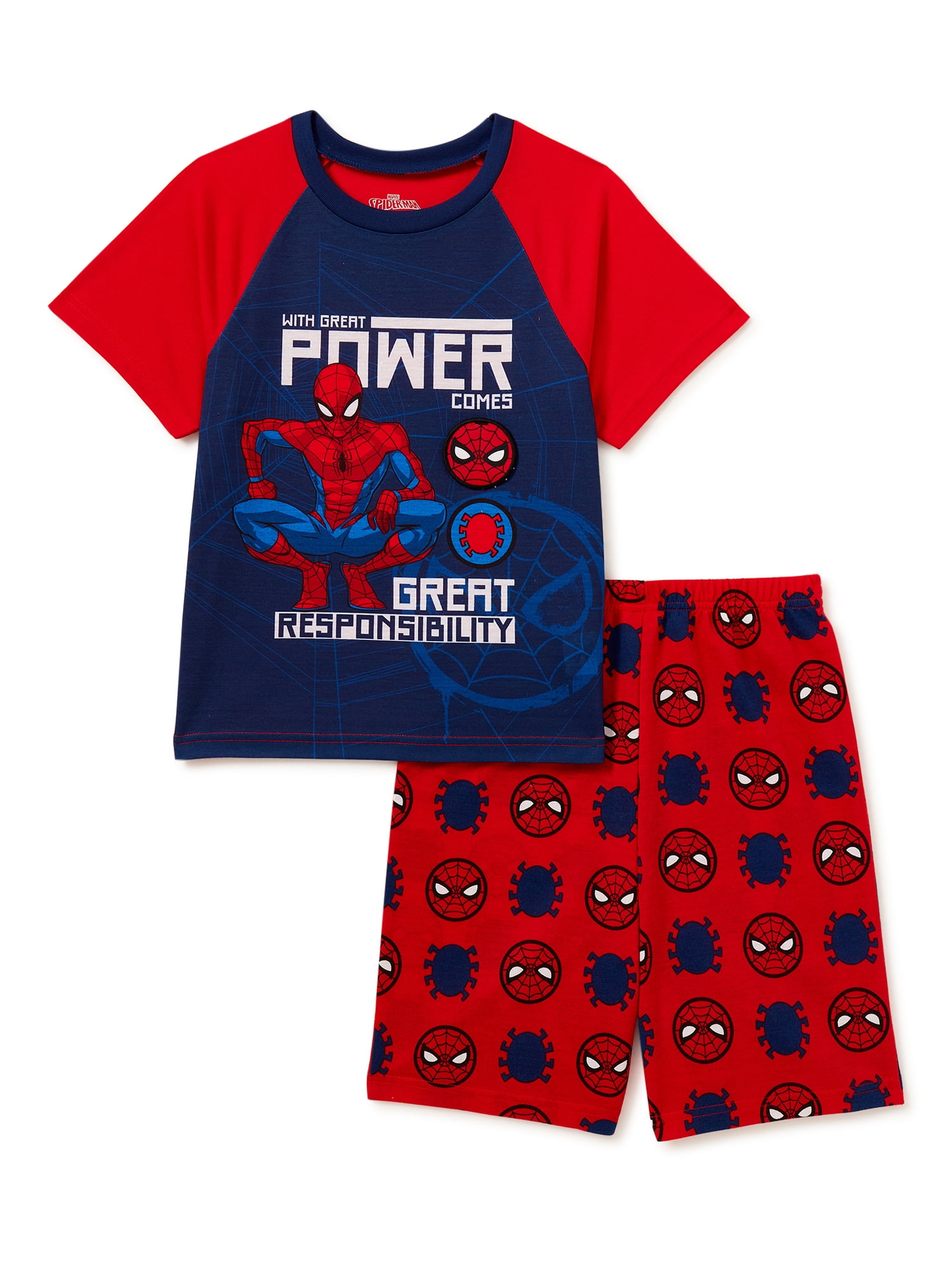 Short Sleeve Crew Neck Printed Pajamas 
