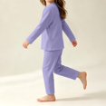 thumbnail image 5 of HAOTAGS Girls Loungewears (0-9) Casual Comfortable Long Sleeve Round-Neck Tops with Pants Set Purple Size 5T, 5 of 8