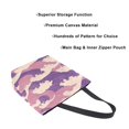thumbnail image 3 of FORMRS Womens Canvas Tote Bag with Zipper Inner Pocket Shoulder Handbag, Purple Wave Pattern, 3 of 7