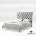thumbnail image 5 of Addalynn Bed Gray wood Linen Queen Rolled Top Button Tufted Nailhead Trim, 5 of 13