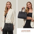 thumbnail image 2 of LOVEVOOK Purses and Handbags for Women, Tote Shoulder Bag Satchel Black Purse and PU Leather Top Handle for ladies, 2 of 8