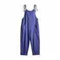 thumbnail image 6 of Cmfcve Women's Casual Jumpsuits V Neck Sleeveless Harem Pants Stretchy Adjustable Strap Overalls with Pockets, 6 of 6
