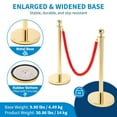 thumbnail image 2 of EastVita 6-Piece Gold Stainless Steel Stanchion Set - Fixed Height Crowd Barrier with Retractable Belts, 2 of 7