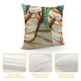 thumbnail image 4 of YINGXI Summer Decorative Throw Pillow Covers, Blue Orange Cushion Case Decor, Palm Leaves Home Decoration for Sofa Couch 12x12in, 4 of 5