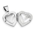 thumbnail image 2 of SS White Ice Diamond Heart Locket Pendant Necklace 18 Inch, 2 of 3