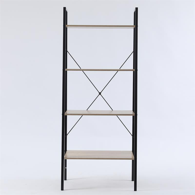 Metal 58in H Ladder Shelf 4 Tier, Ladder Bookcase Instructions