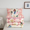 thumbnail image 5 of Manfei Vintage Santa Sleigh King Size Comforter Sets,Merry Xmas Comforters King Size,Pink Reversible,3pcs,1 Comforter and 2 Pillowcases, 5 of 7