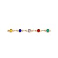 thumbnail image 3 of 10 Inch Multi-Color Crystal & Gold Plated Brass Anklet Bracelet, 3 of 6