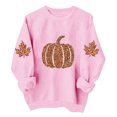 thumbnail image 5 of Womens Thanksgiving Sweatshirts Pumpkin Crew Neck Oversized Maple Leaf Pullover Casual Fall Winter Long Sleeve Top, 5 of 6