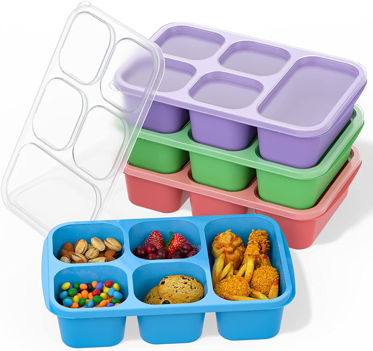 Bento Box Adult Lunch Box 4pcs,5-compartment Meal Prep Container , Reusable Food  Storage With Trans Hy