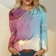 thumbnail image 2 of Gibobby Blusas Manga Larga Para Mujer Camisa estampada para mujer Casual Otoño Invierno Manga larga Tops Cuello redondo Camiseta Túnica Flor Blusa lateral suelta（Morado， S), 2 of 4
