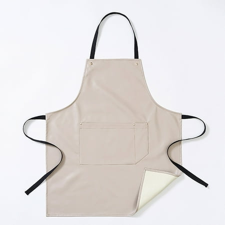 

Apron Nordic men and women Korean fashion PU leather waterproof and oil-proof working home kitchen work clothes gown