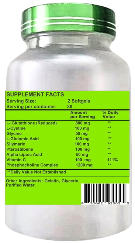 Nikoni Liposomal Glutathione Supplement, 2600 mg with Antioxidant, Supports Skin, Cellular & Immune Wellness – 120 Softgels