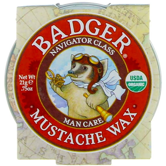 Badger Man Care Mustache Wax Tin, 0.75 oz (2 Pack) (Bundle)
