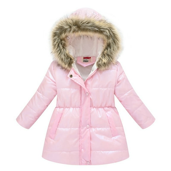 GYRATEDREAM Girl's Winter Coat Jacket Hooded Kids Toddler Parka Outwear Warm Cotton Puffer Hooded Jacket 4-10T