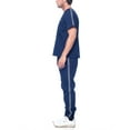 thumbnail image 4 of Dagacci Medical Uniform Unisex Men and Women V-Neck Top Joggers Pants Athletic Trim Cotton Scrub Set (Navy,M), 4 of 6