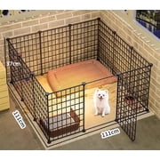 Small Animal Pet Playpen with Door, DIY Wire Portable Yard Fence for Rabbit, Guinea Pig Cages, Puppy, Kitten Playpen for Indoor & Outdoor Portable Metal Wire Yard Fence, 12 Pcs Black Pet Panels
