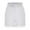 thumbnail image 6 of Byworldtasic Womens Shorts Womens Y2K High Waisted Linen Dressy Casual Pleated Wide Leg Summer Shorts with Elastic Waist, 6 of 7