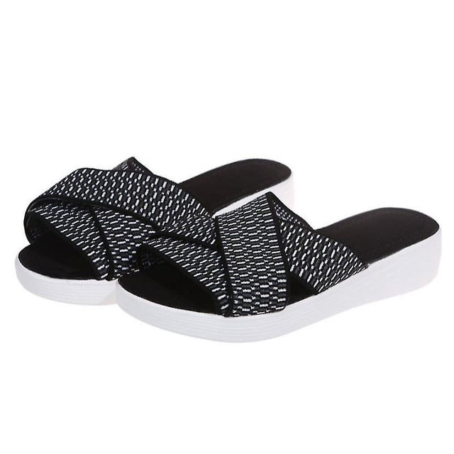 Women Cross Strap Sandals Slip On Slippers Platform Mules Summer Slides Shoes Size