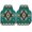 Green, variant on Green Southwestern Car Floor Mats 4 Pieces, Front & Rear Auto Carpet Mats Full Set with Rubber Backing, Vintage Boho Geometric Universal All Weather Car Floor Protectors for SUV Truck Van