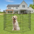 thumbnail image 4 of Enclos pour Chien de 42 Pouces Portable et à Forme Ajustable, Parc pour Animaux à 8 Panneaux, Enclos d'Exercice pour Chien avec Boucle en Métal, Enclos Intérieur Extérieur pour Chiens Moyens et Petits, Noir, 4 of 7