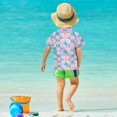 thumbnail image 4 of FORMRS Boys Rash Guard Short Sleeves Swim Shirt Quick Dry UPF 50+ Sun Protection, Sizes 3-12T, Playful Daisy, 4 of 6