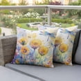 thumbnail image 4 of Spring Plant Dragonfly Pillow Covers 2 Pack Yellow Pastoral Flowers Pillowcase Waterproof Outdoor Throw Pillow Cover for Patio Garden Square Cushion 20”x20”, 4 of 9